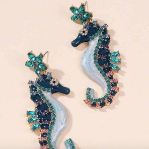 Seahorse Rhinestone Earrings